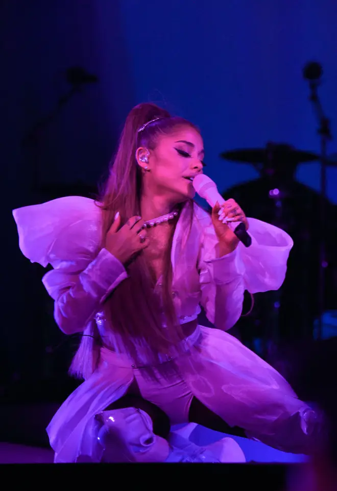 Ariana Grande keeps her hair in a ponytail after damaging it when she was younger