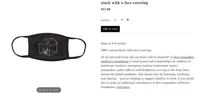 Ariana Grande has 'Stuck With U' face coverings available on her website