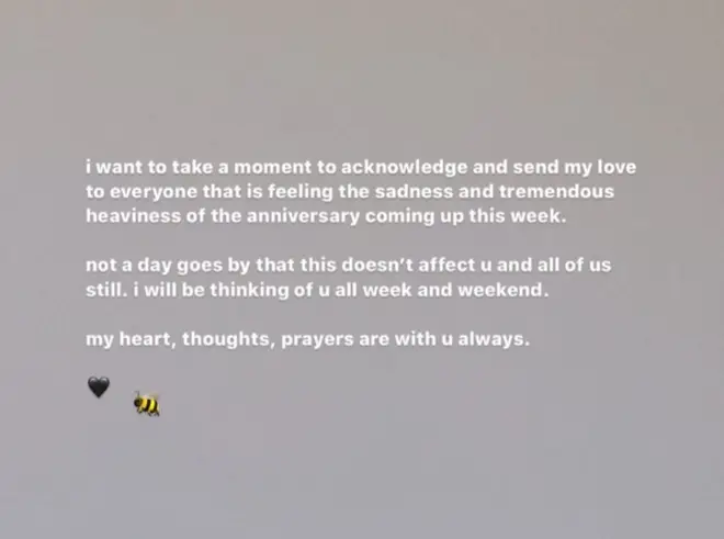 Ariana assured fans she'll be thinking of them on the third anniversary of the terror attack.