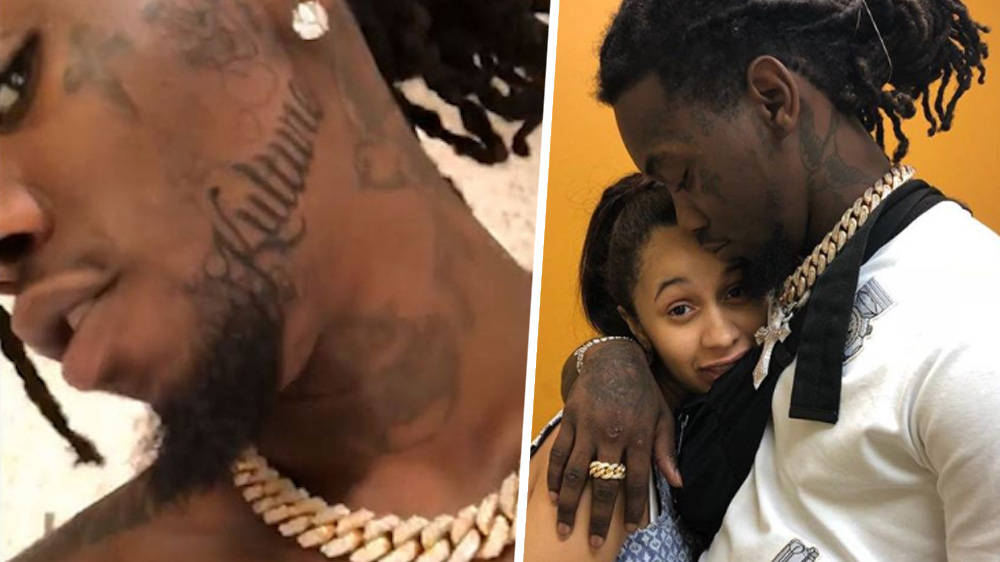Offset Gets Cardi B Baby Name Kulture Tattooed On His Face Capital Offset Gets Cardi B Baby Name Kulture Tattooed On His Face Capital