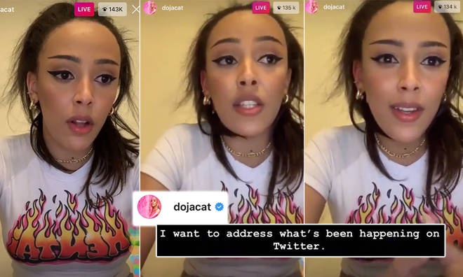 Doja Cat was hit with 'racism' accusations and took to Instagram live to apologise