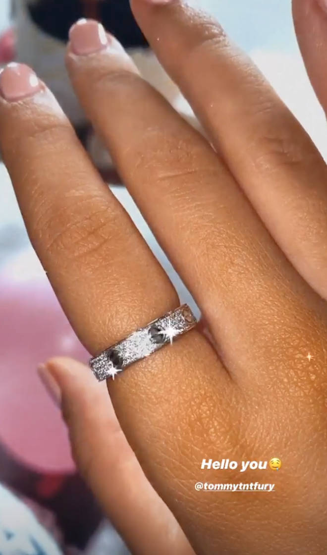 Molly-Mae showed off the Cartier ring given to her by boyfriend Tommy