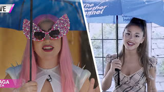 Lady Gaga and Ariana Grande release spoof weather report for 'Rain On Me'