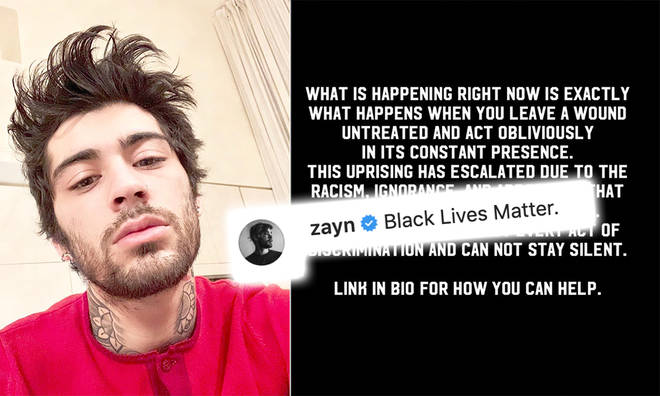 Zayn Malik added a link in his Instagram bio to help support BLM
