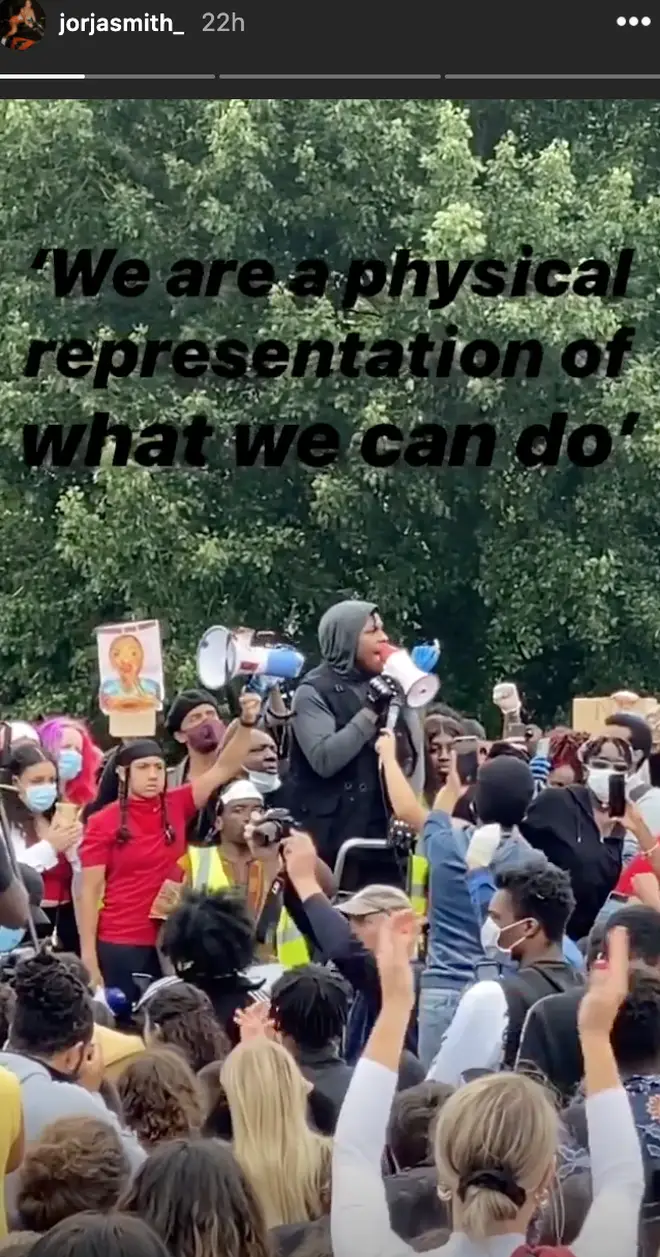 Jorja Smith filmed John Boyega's powerful speech