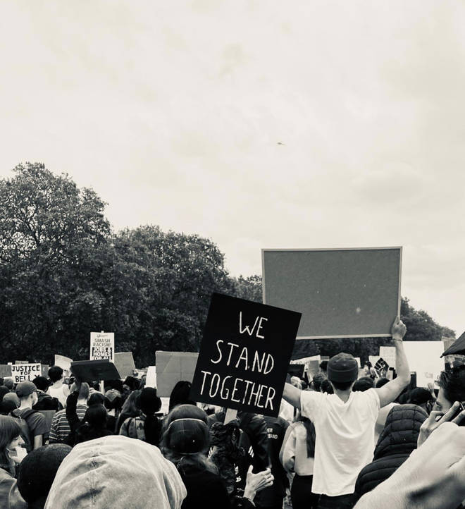 Liam Payne posted a photo from the protests on Twitter