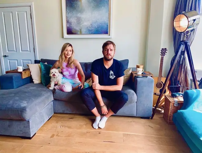 Laura Whitmore and Iain Stirling have a large L-shaped sofa