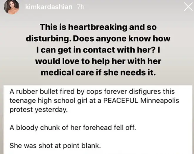 Kim Kardashian offered to pay medical bills for an injured protestor