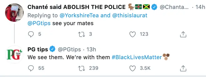PG tips is also letting people know their stance against racism