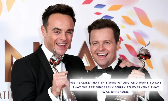 Ant and Dec have apologised for 'impersonating people of colour'