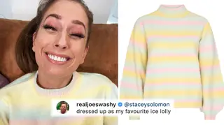 Where is Stacey Solomon's rainbow lounge wear set from?