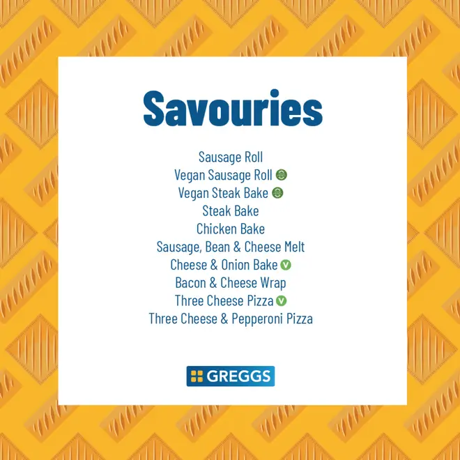 Greggs reveals its 'limited' savouries menu