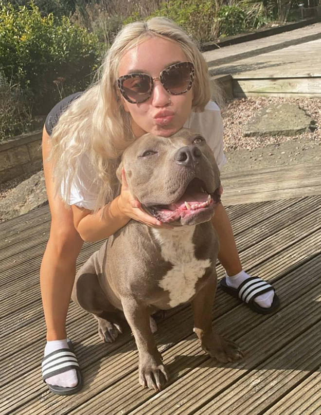 Nicola Adams and Ella have a beloved American Pitbull dog