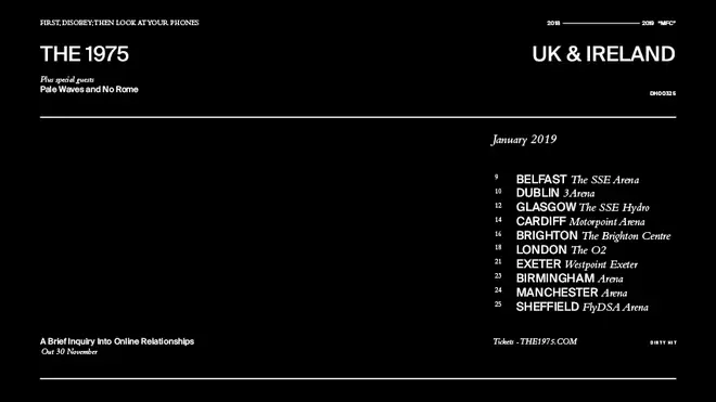 The 1975's 2019 UK Tour Dates