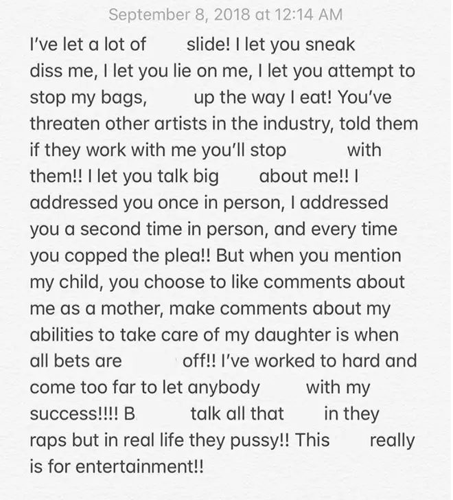 Cardi B Posts Statement After NYFW Fight With Nicki Minaj