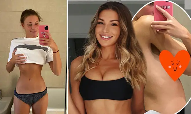 Zara McDermott shared before and after photos of her bloated stomach