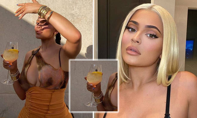Kylie Jenner holiday photoshop fail features wobbly wine glass