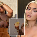 Kylie Jenner holiday photoshop fail features wobbly wine glass