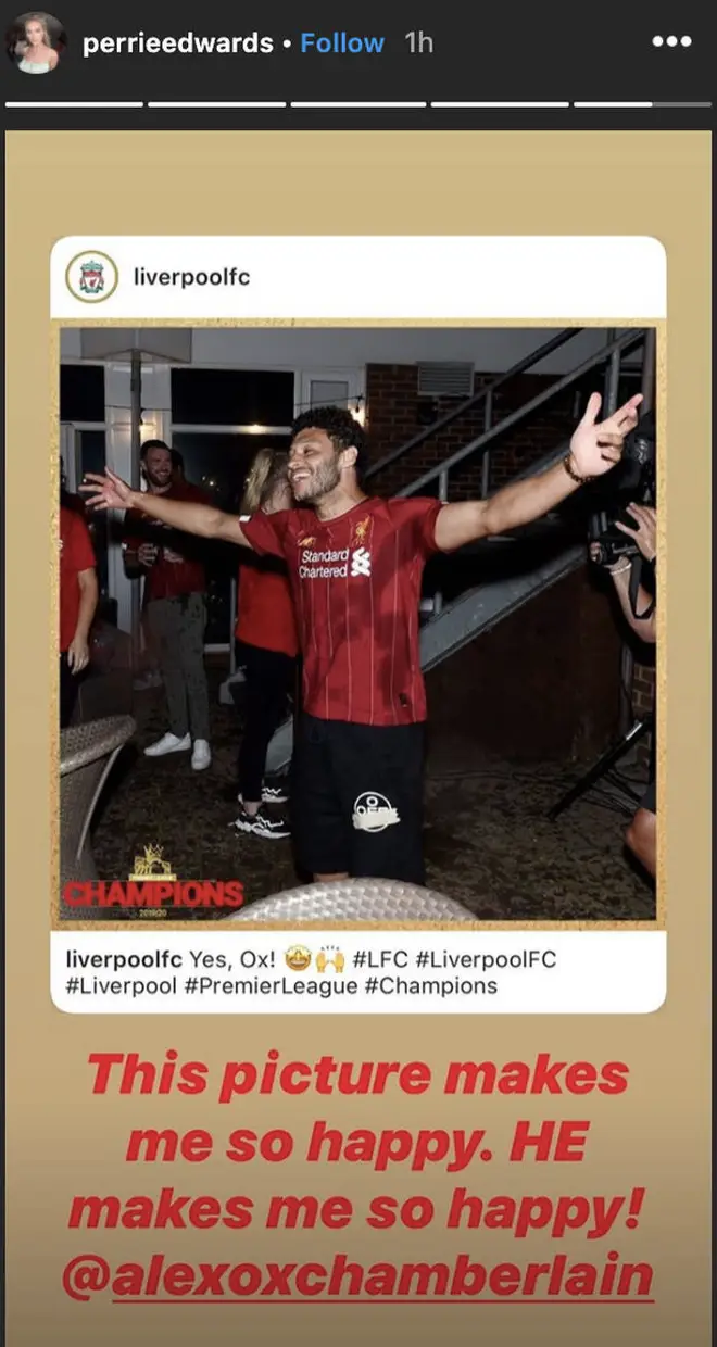 Perrie Edwards celebrated the Liverpool win