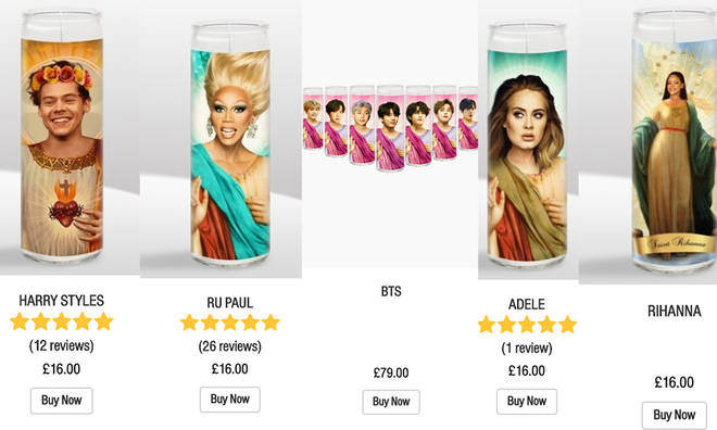 There are various celebrity prayer candles you can purchase