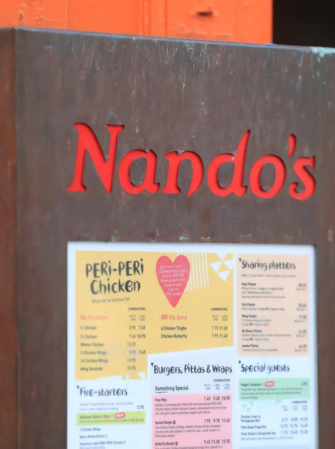 Some items on the Nando's menu have been reduced due to the VAT cut