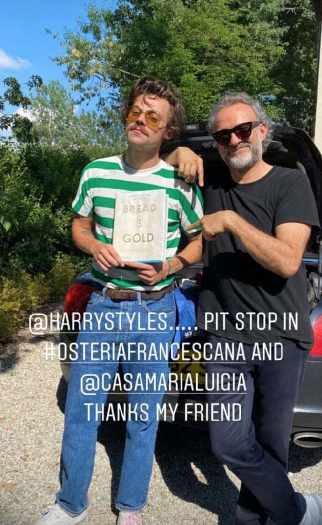 Harry Styles was pictured in France during a pitstop on his way to Italy