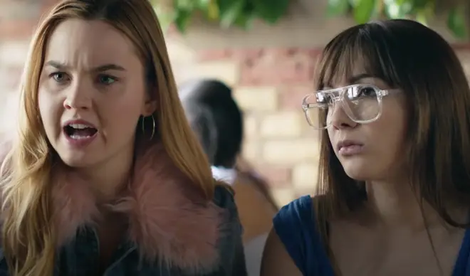 Hannah Marks and Liana Liberato star alongside Dylan Sprouse in Banana Split