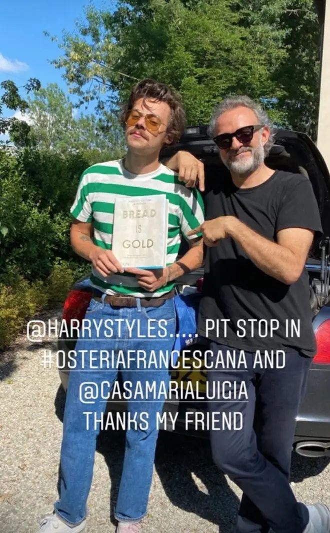 Harry Styles visited Chef Massimo Bottura on his way into Italy