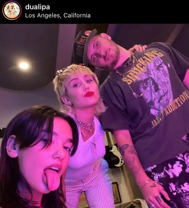Miley Cyrus teases Dua Lipa collaboration from studio