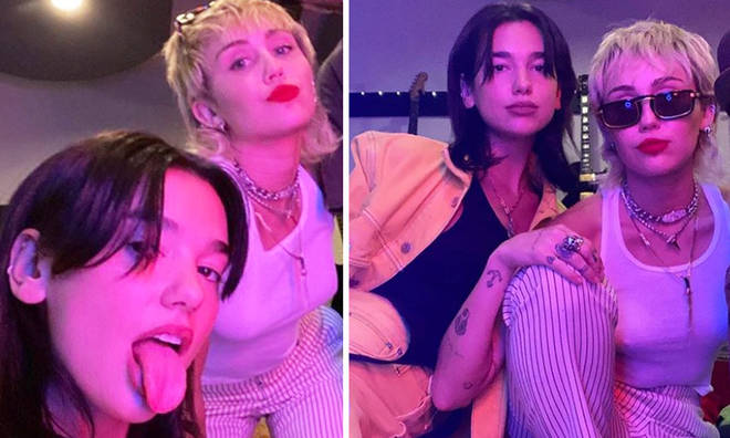 Miley Cyrus teases Dua Lipa collab from studio