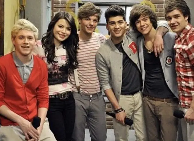One Direction appeared in an episode of iCarly