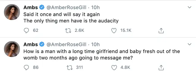 Amber Gill shared a series of tweets about the situation