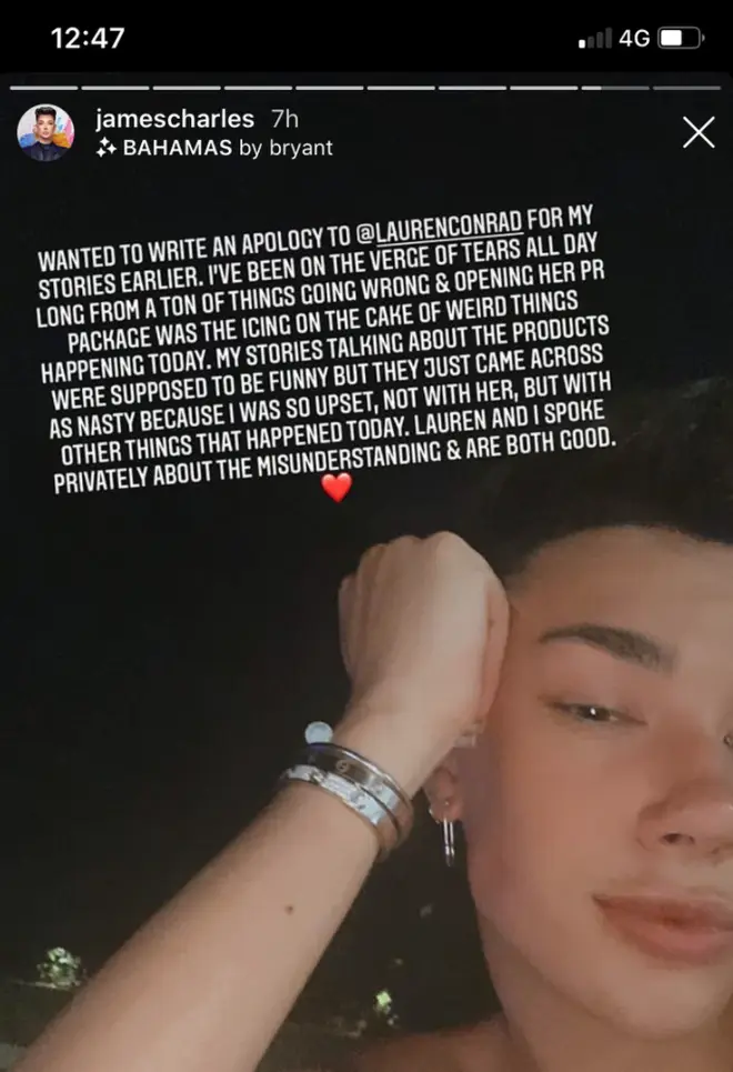 James Charles apologises after calling out Lauren Conrad's beauty line