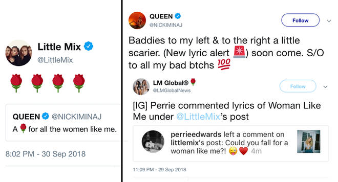 Little Mix and Nicki Minaj have been teasing the 'Woman Like Me' lyrics