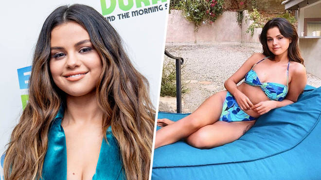 Selena Gomez inspired the name behind her floral blue bikini