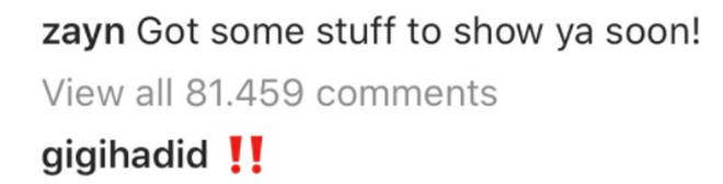 Gigi Hadid likes Zayn's post about new stuff to show fans