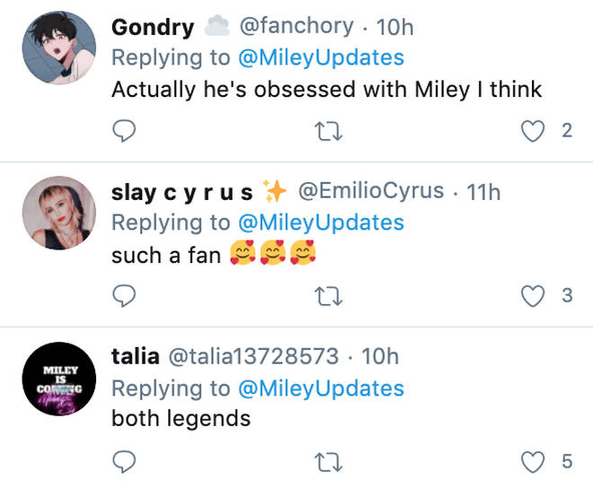 Niall Horan and Miley Cyrus fans love seeing the singer's appreciation
