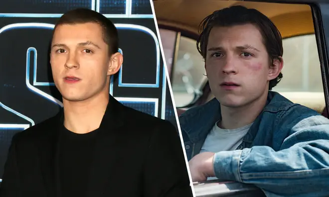 Tom Holland has slicked-back hair in The Devil All the Time