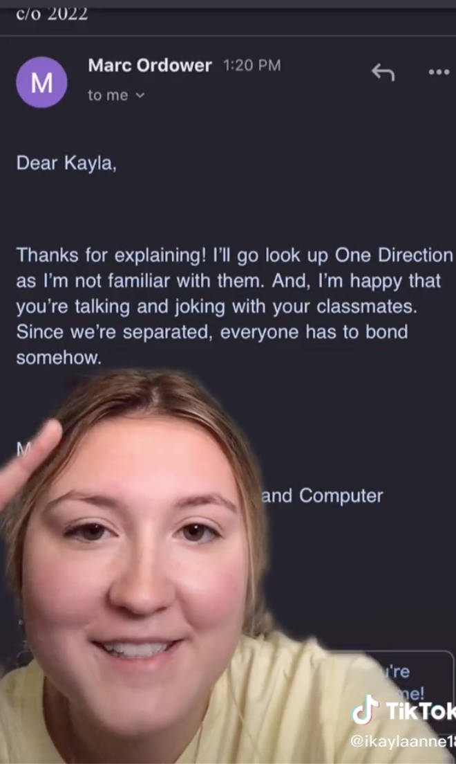 Student emails teacher after One Direction joke played in class