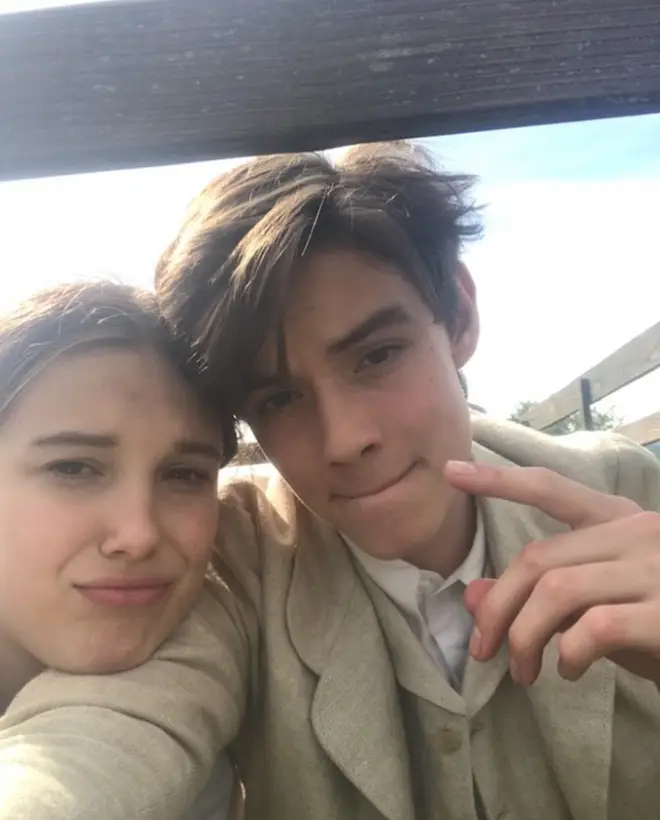 Louis Partridge has become good friends with Millie Bobby Brown