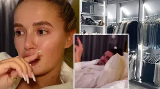 Molly Mae Hague addresses man in her bed and shows off walk in wardrobe