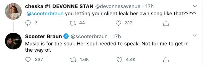 Scooter Braun responds to Demi Lovato leaking her own song