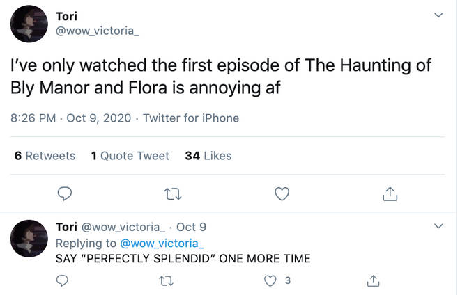 Viewers can't handle Flora's 'perfectly splendid' on 'The Haunting Of By Manor'