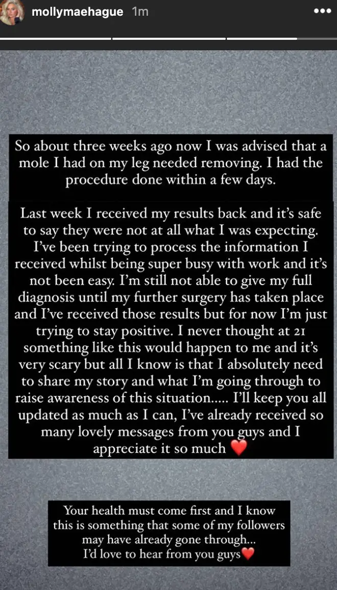 Molly-Mae shared a statement with her fans