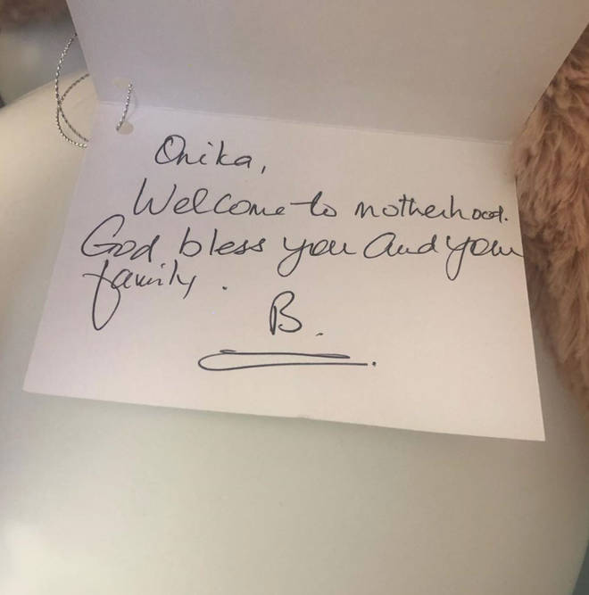 Nicki shared a handwritten note from Beyonce on Instagram.