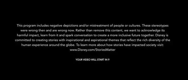 Disney+ viewers will now see this content warning before certain films