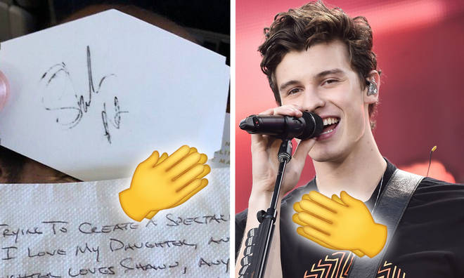 Shawn Mendes' autograph on a sticker
