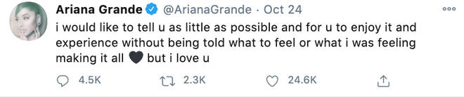 Ariana Grande isn't spilling any tea on the new album