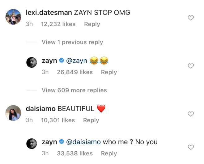 Zayn Malik showed love to fans through Instagram comments