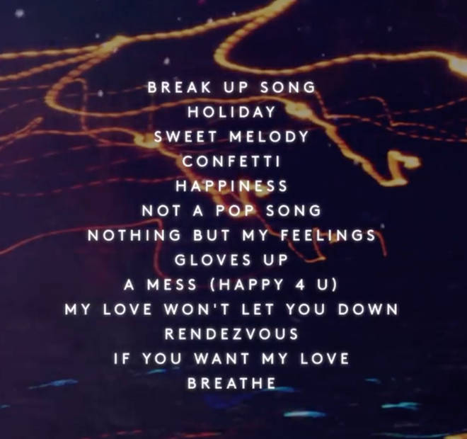 The 'Confetti' track list is finally here.